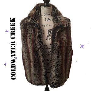 COLDWATER CREEK FAUX FUR LONG TIP VEST MEDIUM
